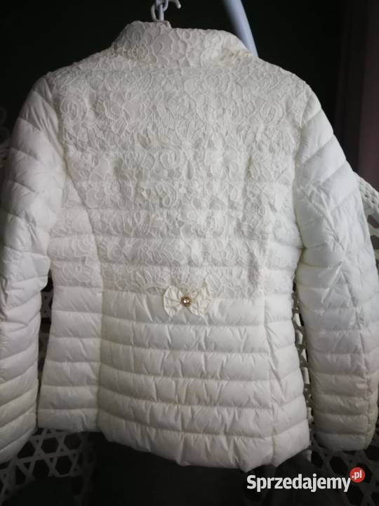 Biała pikowana kurtka z koronką Rozmiar 38(M) Zielonki