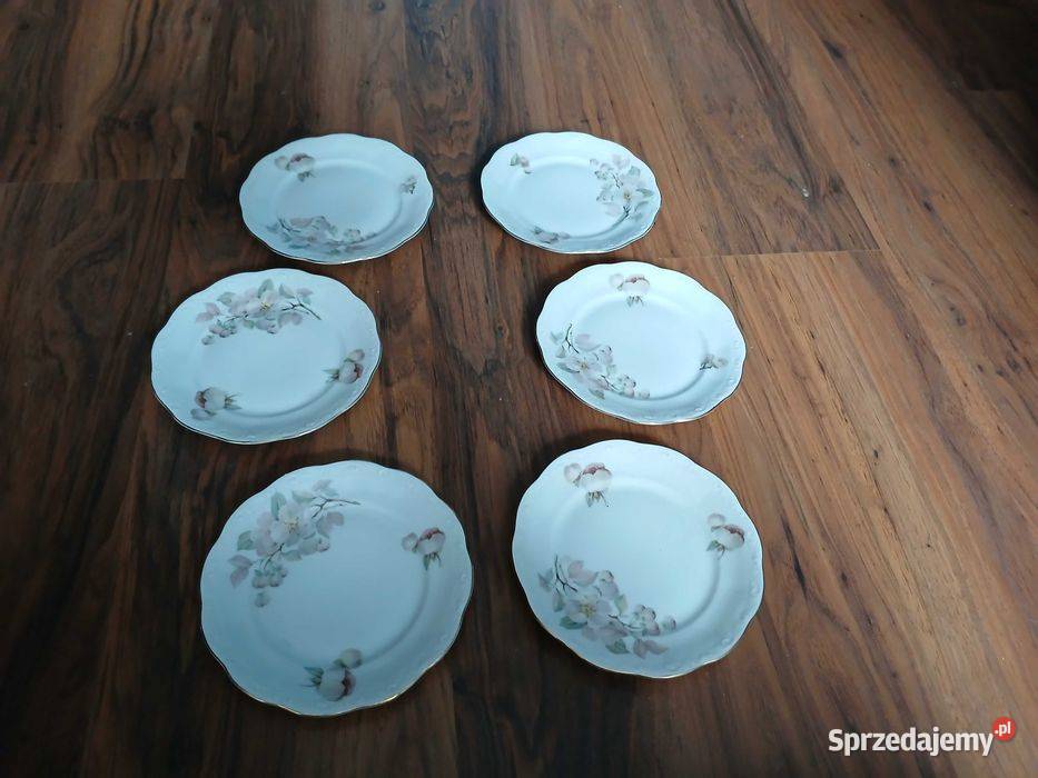 Zestaw starych 6 talerzyków porcelanowych KPM Porcelana i szkło