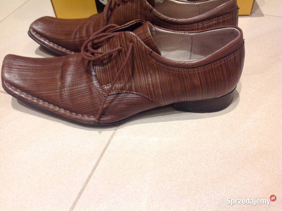 Buty brązowe skórzane męskie STACOPOL r 39 Nowa Sól