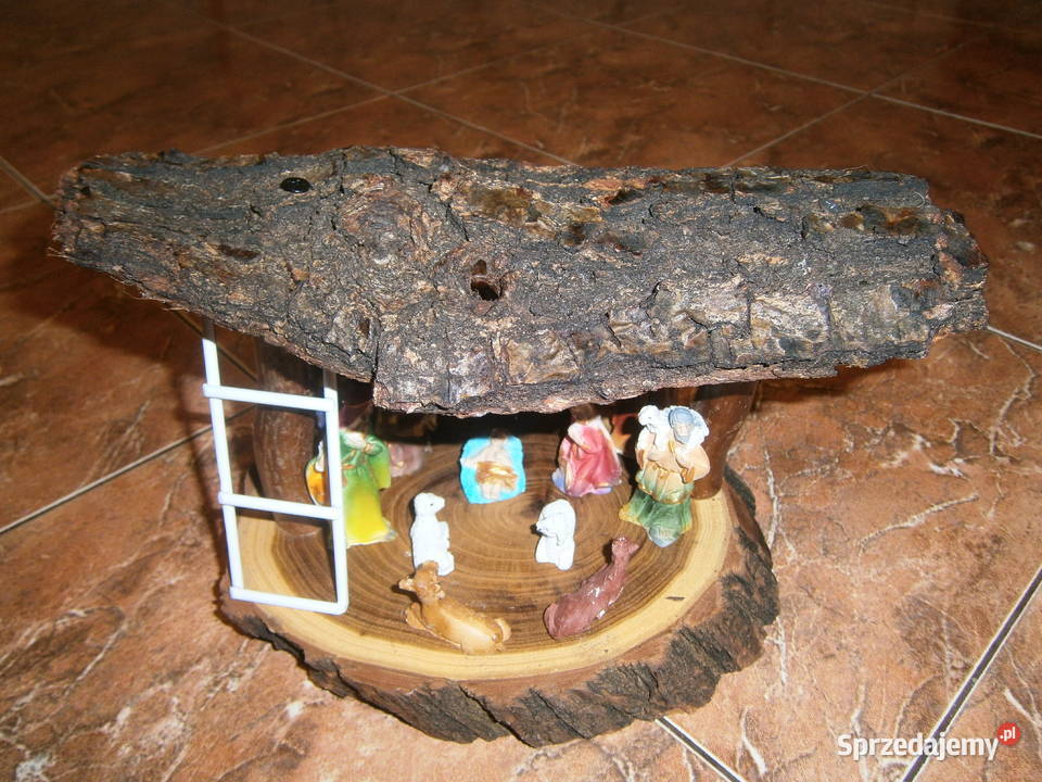 Szopka Bożonarodzeniowa na drewnie drewniana Siedlce
