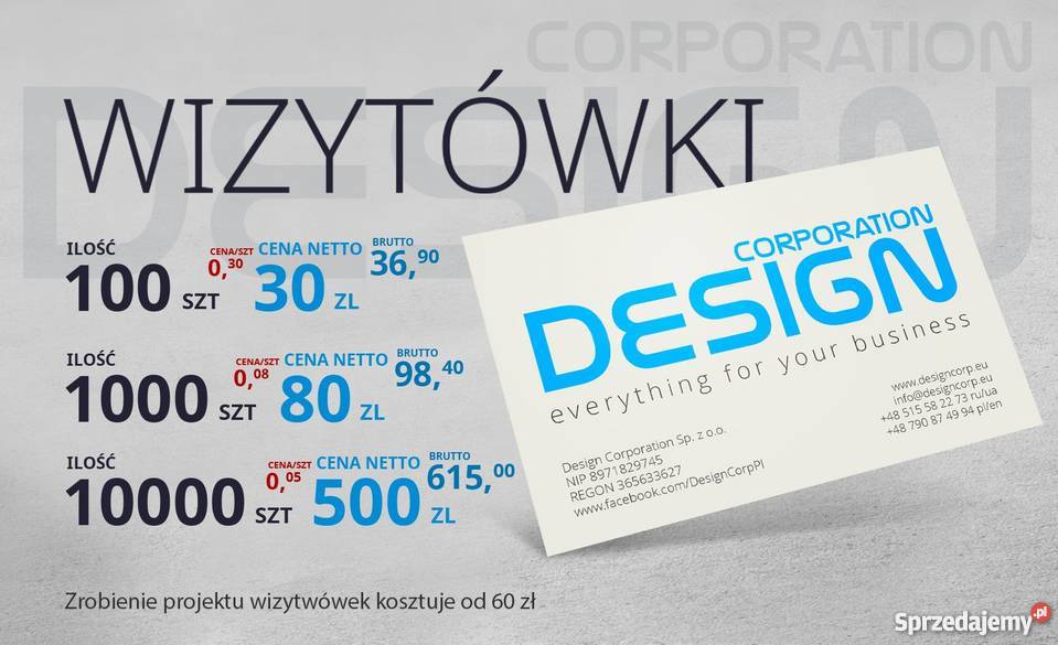 Wizytówki Ulotki Plakaty Projekty graficzne Usługi dla firm dolnośląskie Wrocław