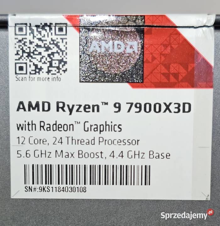 Procesor AMD Ryzen 9 7900X3D 12 rdzeni24 wątki małopolskie Grybów