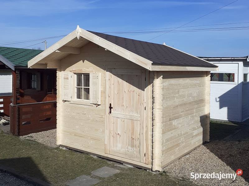 Domek drewniany 3x3 z balika 28mm ogrodowy Grześ sprzedam