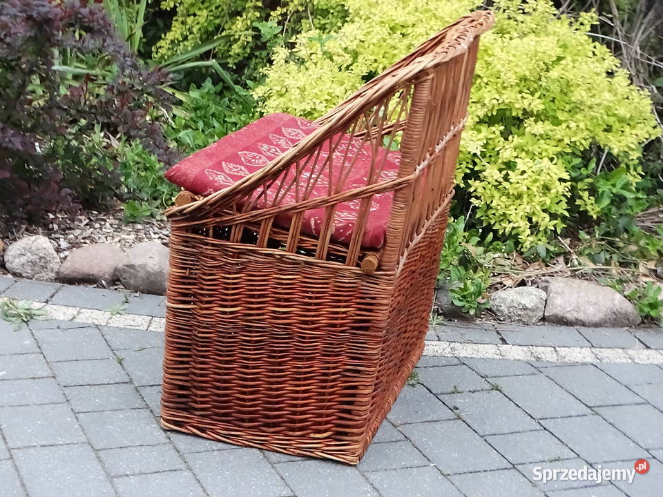 Wiklinowa Skrzynia z Siedziskiem Kufer Boho Skrzynie ogrodowe