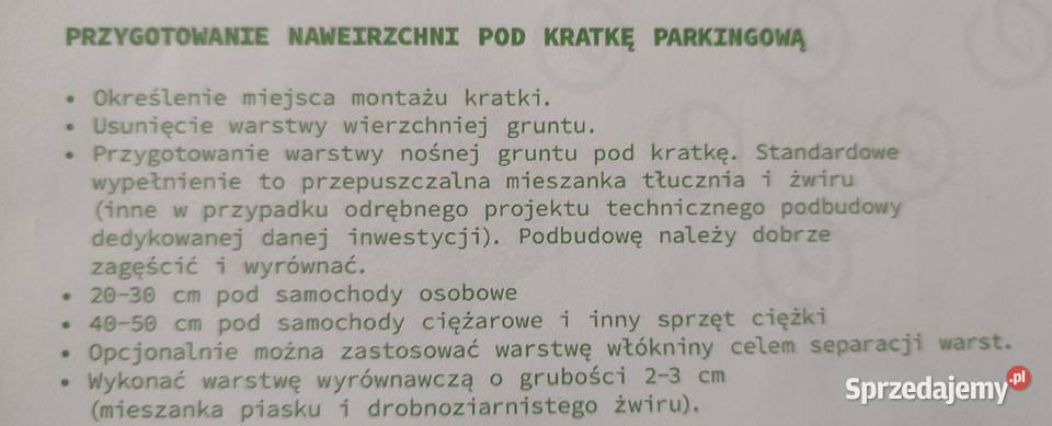 Kratka parkingowa pcv 50x50x4 podjazdowa ścieżki Radzymin