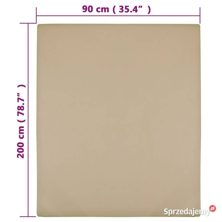 Prześcieradło taupe 90x200 dżersej bawełniany Warszawa