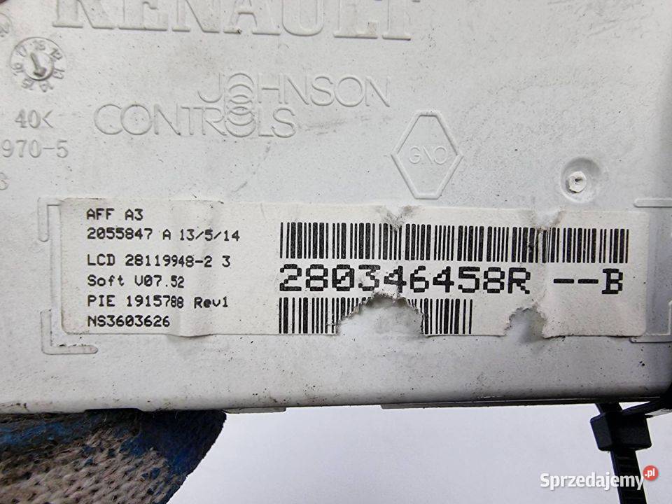 WYŚWIETLACZ PANEL RENAULT MASTER III 280346458R Lipno