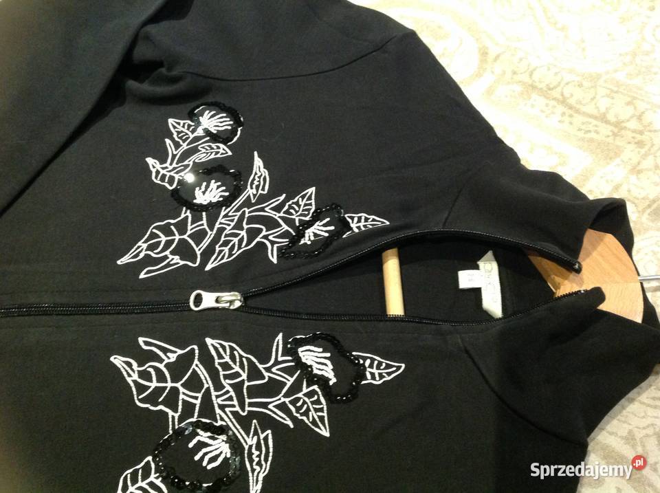 Bluza Czarna Rozpinana Damska GC XS cekiny Nowa Sól