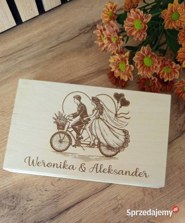 Personalizowane pudełko na pieniądze ślubne wzór łódzkie Bełchatów