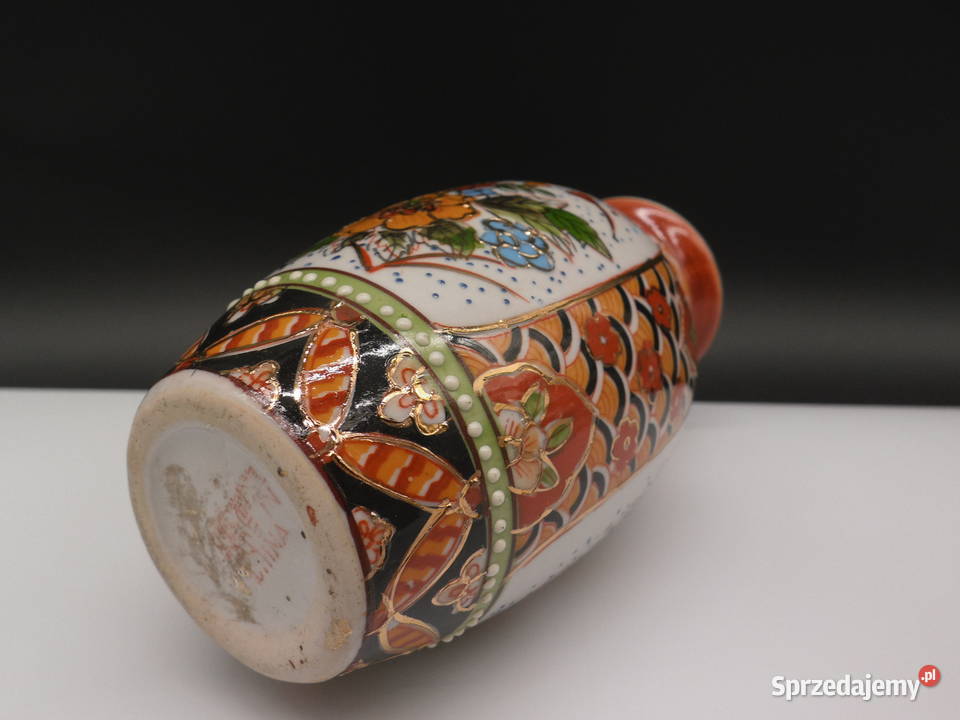 CHINY mały ręcznie malowany wazon ceramiczny wielkopolskie Raszków