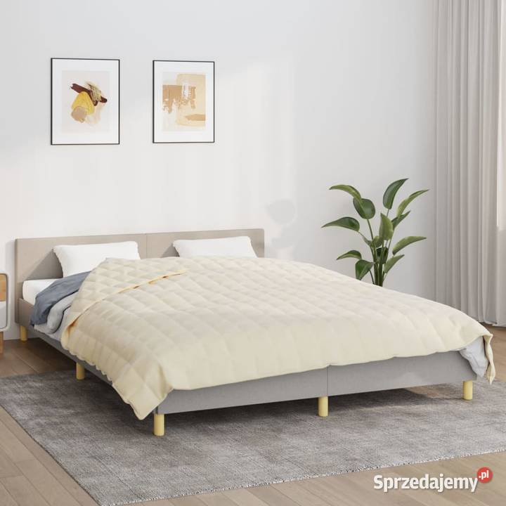 vidaXL Koc obciążeniowy kremowy 200x220 Warszawa