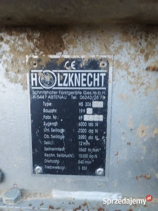 Sprzedam Wyciągarkę Holzknecht Leśnictwo podkarpackie Ustrzyki Dolne