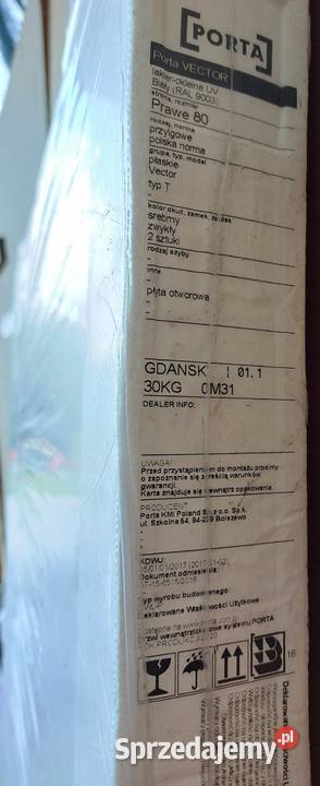 Drzwi wewnętrzne PORTA Vector T prawe 80 białe Ełk