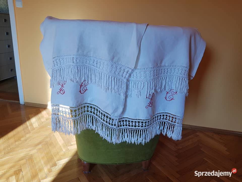 Stare ręczniki z lnu Tkaniny Myszków sprzedam