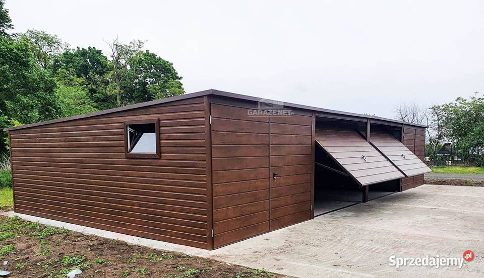 GARAŻ BLASZANY 12M X 5M POZIOM SPAD TYŁ 4X BRAMA Gliwice