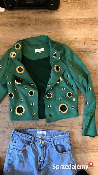 Kurtka vintage złoto zielona Moda i Styl