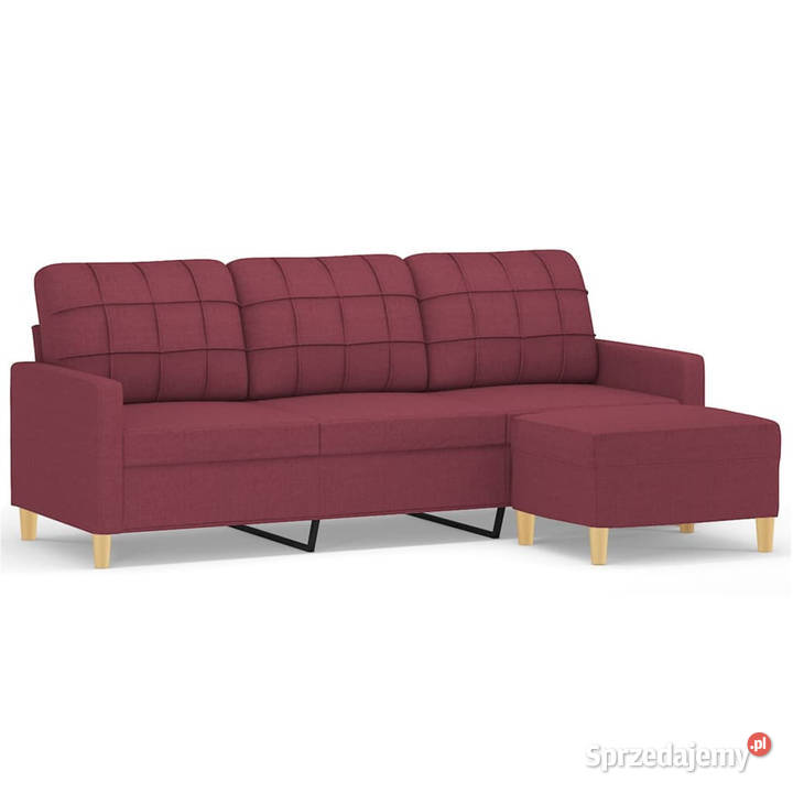 3osobowa sofa z podnóżkiem winna czerwień 180 Dom i Ogród Warszawa