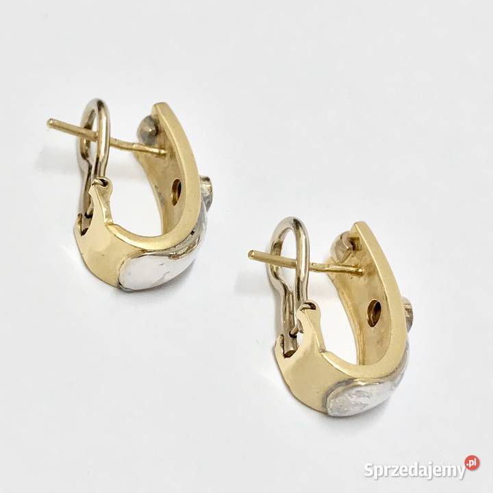 Złote KOLCZYKI 14K NOWOCZESNE STYLOWE złote Warszawa