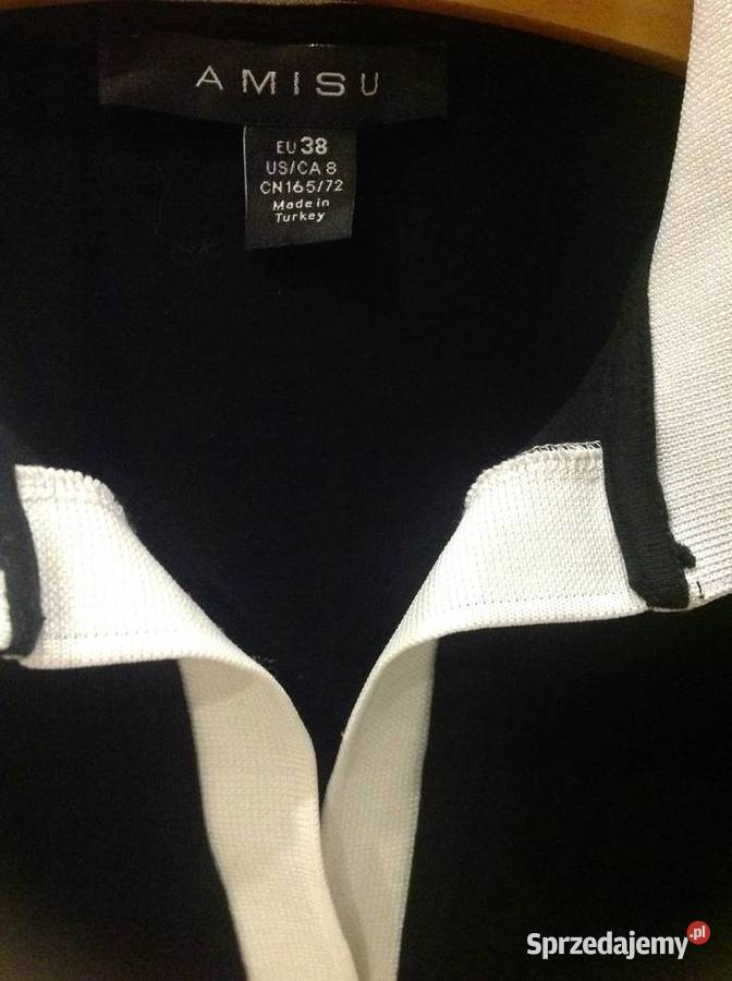 Sukienka Dzianinowa Czarna Mini Damska AMISU SM Nowa Sól