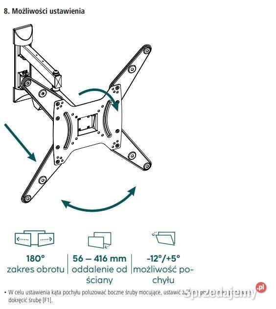 Uchwyt do telewizora Hama do 25 do 65 vesa 400 Pruszków sprzedam