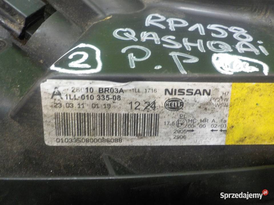 QASHQAI I J10 16 B 11r 5D lampa prawa przod Suków