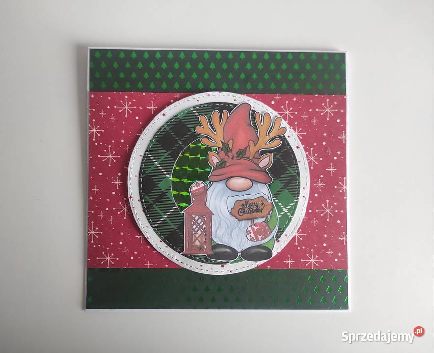 Kartka świąteczna ręcznie robiona na Boże Łódź sprzedam
