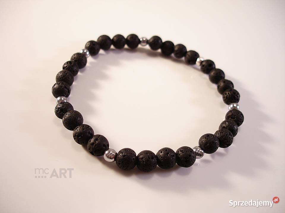 Bransoletka męska lawa 6 mm Warszawa