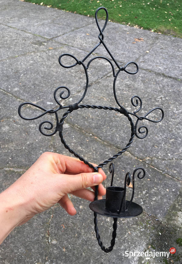 Świeczniki ścienne druciane czarne kinkiety Kraków