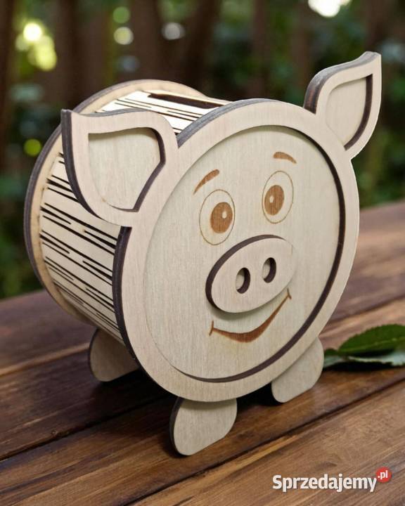 Drewniana Świnka Skarbonka Dzieci Dekoracje i ozdoby Lublin sprzedam