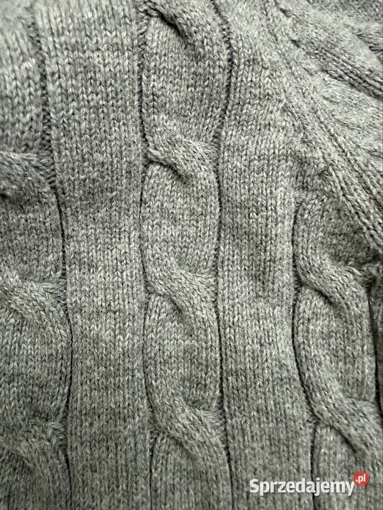 Racing Green sweter warkocz szary 100 bawełna M