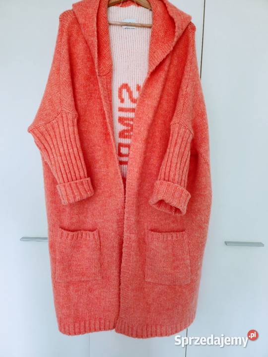 Piękny długi płaszcz sweter kardigan Poznań