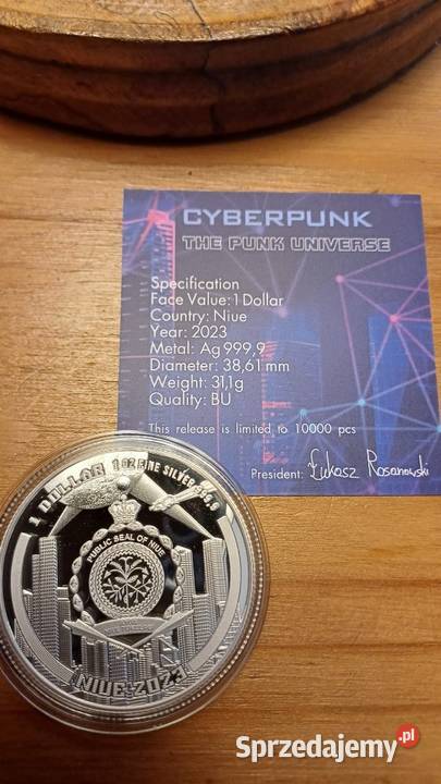 Srebrna moneta The Punk Universe CYBERPUNK 2023 Bielsko-Biała sprzedam