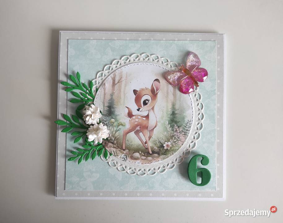 Kartka ręcznie robiona na urodziny urodzinowa z Rękodzieło Łódź