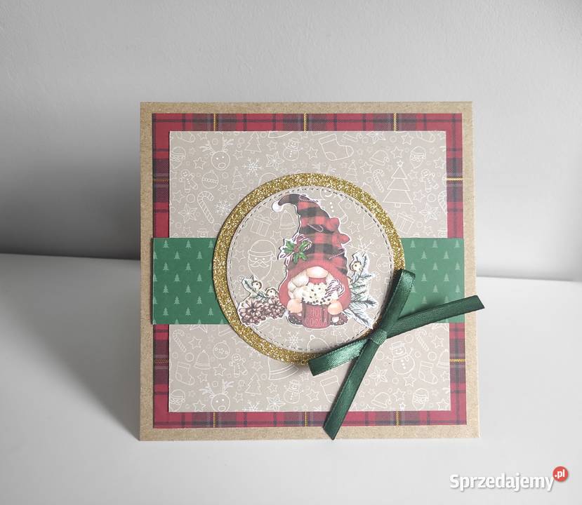 Kartka ręcznie robiona świąteczna Boże Łódź