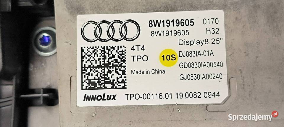 WYŚWIETLACZ WINDA AUDI A4 B9 8W1919605 osobowe Pozostałe Lipno