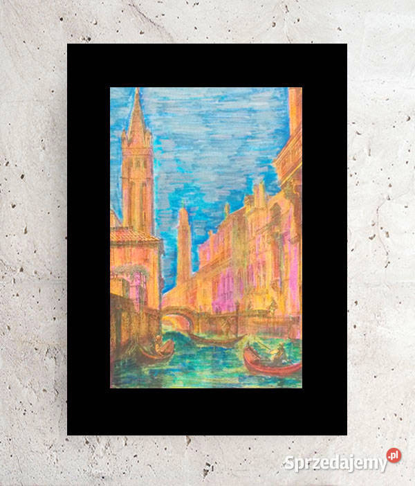 miasto plakat retro plakat z pejzażem Wenecja Szczecin sprzedam