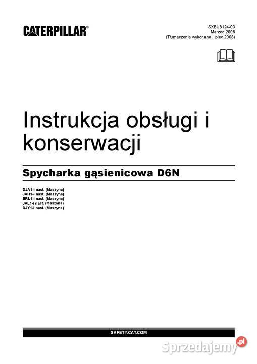 Caterpillar D6N spycharka Instrukcja obsługi DTR Kraków