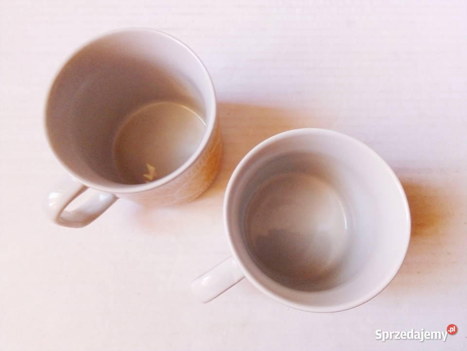 2 kubki z ludowym wzorem Lubiana vintage PRL Zastawa stołowa Częstochowa