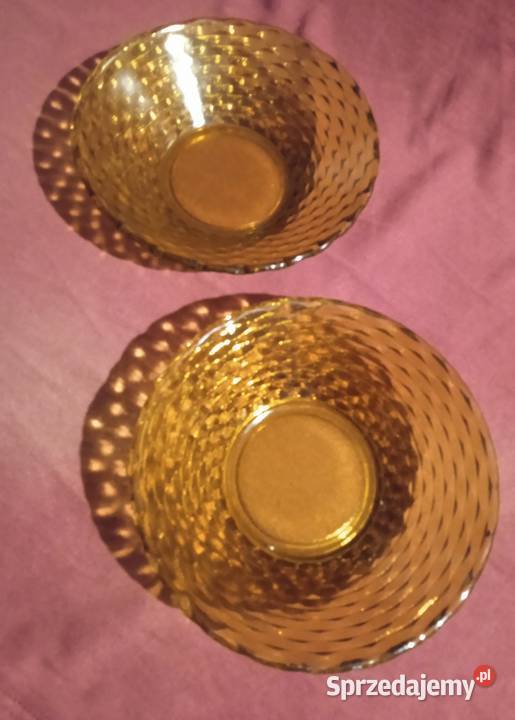 Dwie miodowe salaterki Prądniczanka PRL Porcelana i szkło Koźminek sprzedam