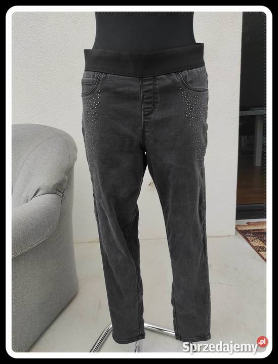 Spodnie tregginsy na gumce 40 L 42 XL jeansy czarny Płock