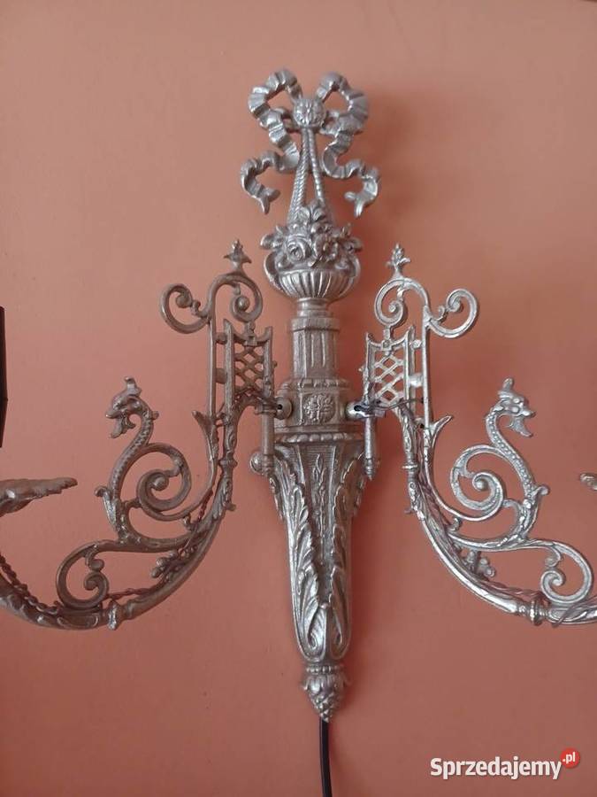 Piękny stary mosiężny kinkiet Poznań