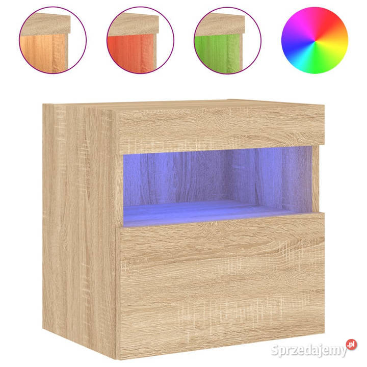 Ścienna szafka TV z LED dąb sonoma 40x30x40 Warszawa