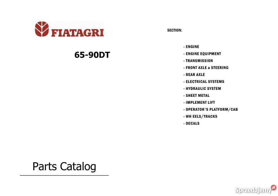 Katalog części Fiat Fiatagri 6590 60 90 DT EN wielkopolskie Szamotuły