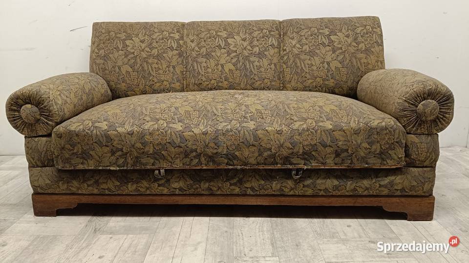 sofa Art deco lata 30te design vintage tkanina Radomsko
