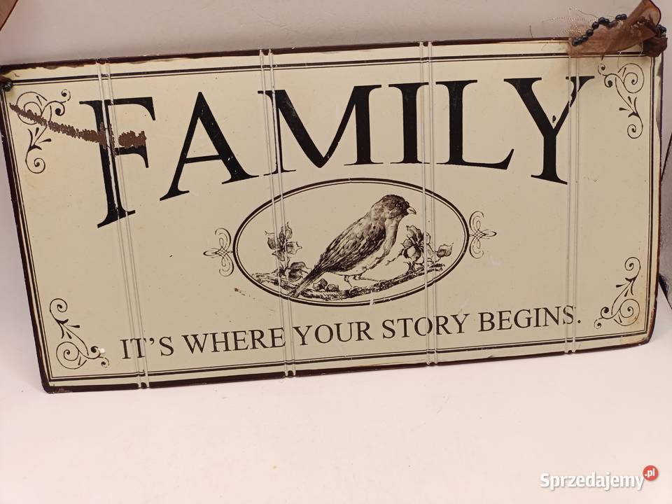 Szyld blacha Family metalowa zawieszka Antyki Zamość