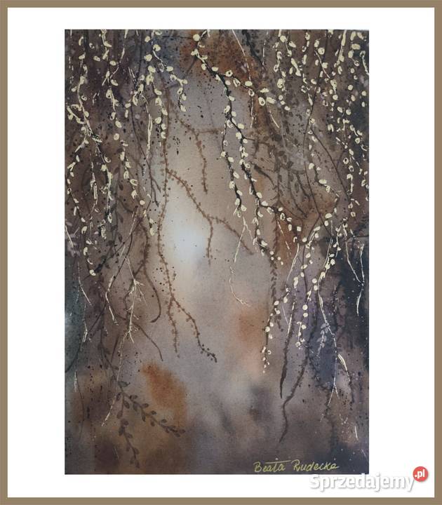 Akwarela Akwarelka Obraz pt Zaczarowany Ogród 2 Olchowiec