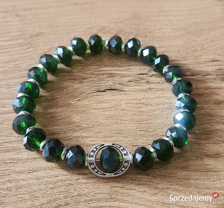 Bransoletka z zielonych koralików elegancka