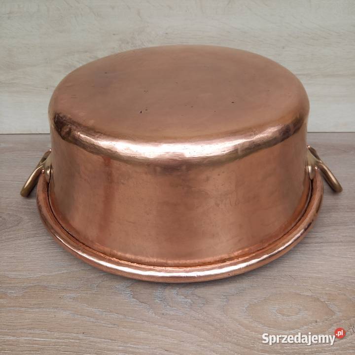 Duża miedziana misa do powideł miedziany garnek