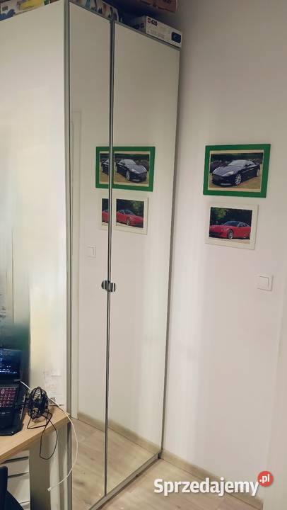 Szafa pax IKEA biała 75x60x236 fronty lustro 75cm Plewiska