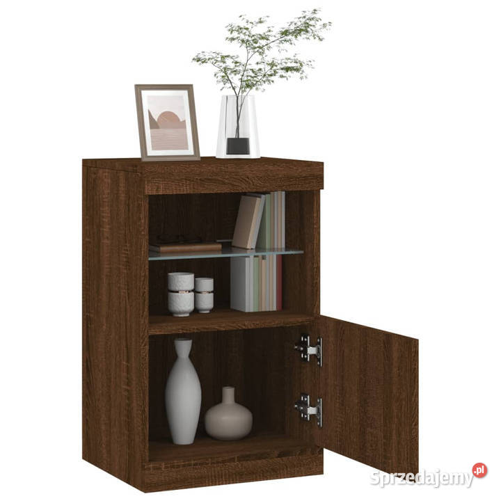 Szafka z oświetleniem LED brązowy dąb 41x37x67